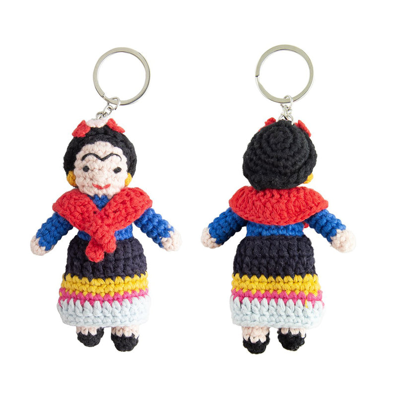 Crochet Keyring Frida Kahlo